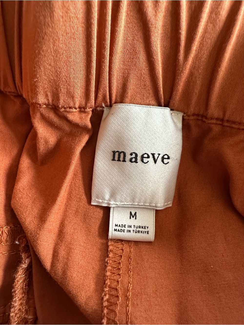 Anthropologie Maeve Curve Barrel Pants Poplin Terracotta Orange Medium - Picture 11 of 13